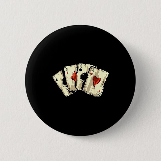 Ker Player Texas Holdem - Card Game Ker Ronde Button 5,7 Cm (Voorkant)