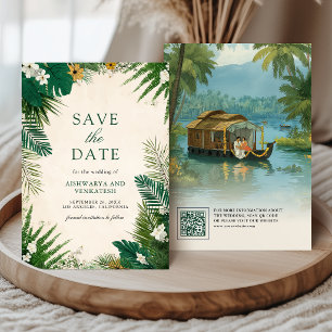 Kerala Backwaters Huisboot Zuid-Indiase Trouwdag Save The Date