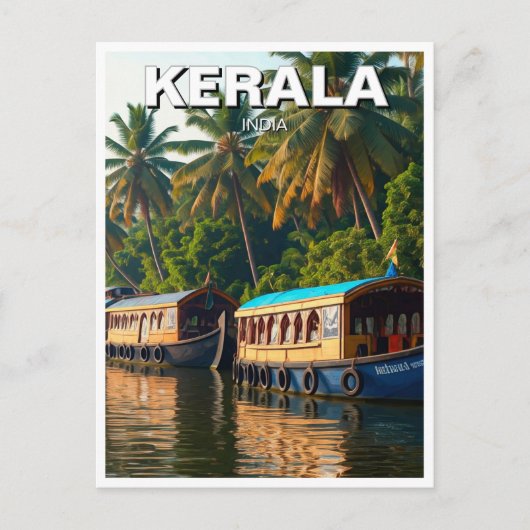 Kerala India Briefkaart (Voorkant)