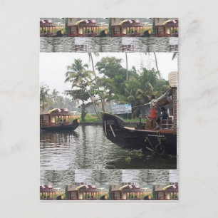 KERALA India RIVER Boats Briefkaart
