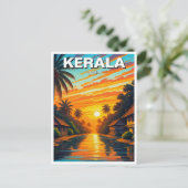 Kerala India Sunset Briefkaart (Staand voorkant)