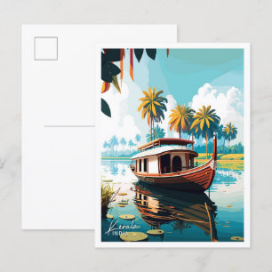 Kerala India Travel  illustratie Briefkaart
