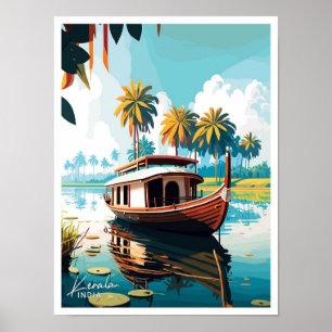 Kerala India Travel illustratie Poster