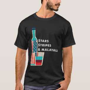 Kerala Malayali Grappige Wijn Vierde van Juli vier T-shirt