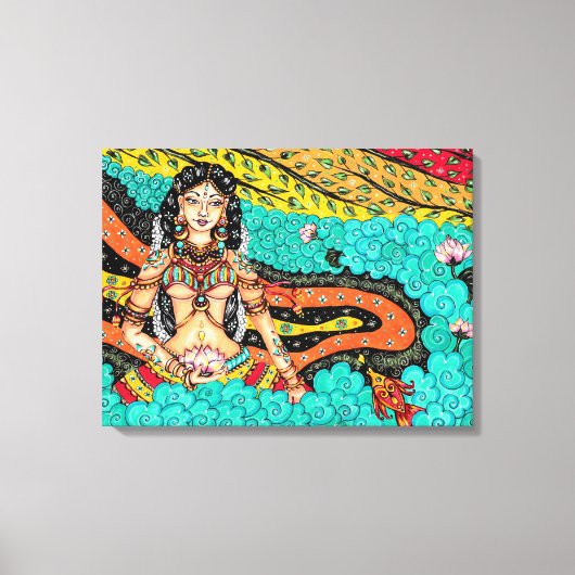 Kerala muurschildering, print op doek (Voorkant)