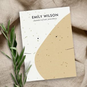 KERAMIEK GEEL OKER GOLF KETTING OORBEL DISPLAY VISITEKAARTJE