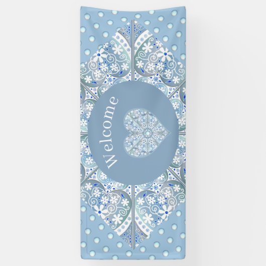 Keramiek Kant Lichtblauw Spandoek (Verticaal)