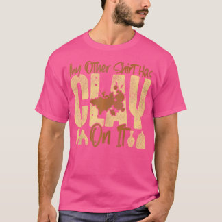 Keramiek Kunstenaar Mijn Ander Heeft Klei Op Het T-shirt