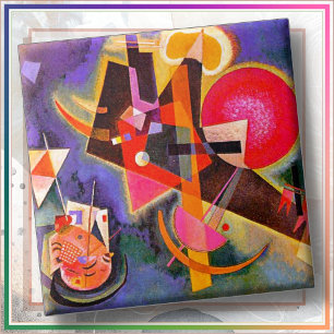 KERAMIEKE TEGEL - "In Blauw" - Wassily Kandinsky Tegeltje