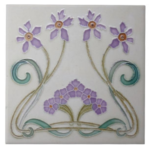 Keramiektegel - Art Nouveau Seringbloemen Tegeltje