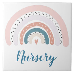 Keramiektegel - Moderne Regenboog Stippen Nursery Tegeltje