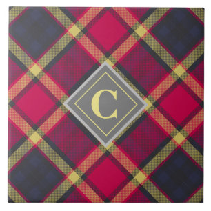 Keramiektegel - Schotse Tartan Initiaal Tegeltje