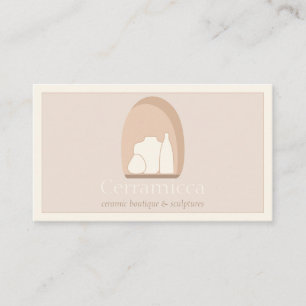 Keramisch aardewerk handgemaakte porseleinen sculp visitekaartje