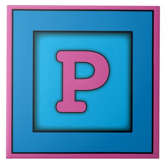 Keramisch Baby - Letter P Tegeltje (Voorkant)