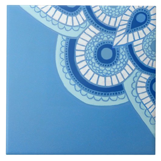 Keramisch blauw en turquoise Tegel Tegeltje