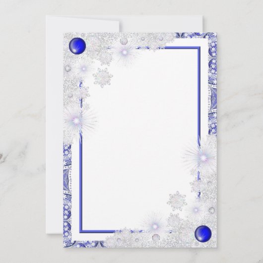 Keramisch kant blauw van Griekenland & sneeuwvlok Kaart (Achterkant)