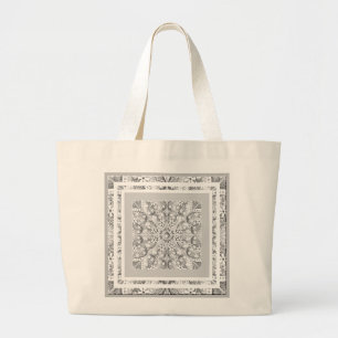 Keramisch kant grijs grote tote bag