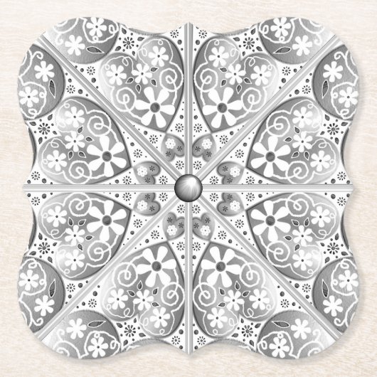 Keramisch kant grijs kartonnen onderzetters (Voorkant)