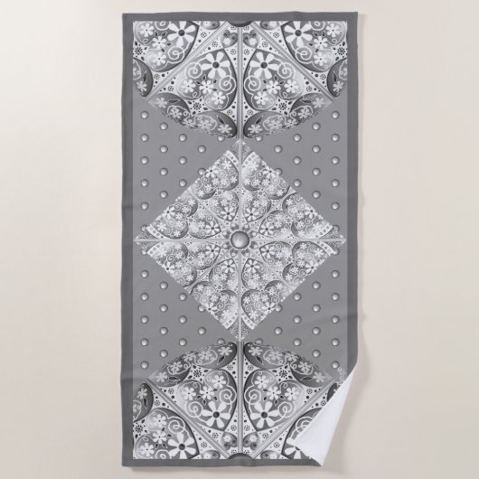 Keramisch kant grijs strandlaken (Voorkant)