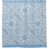 Keramisch Kant Lichtblauw Douchegordijn (Voorkant)