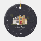 Keramisch kerstkeramiehuis uit de Mideeuw Keramisch Ornament (Voorkant)