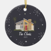 Keramisch kerstkeramiehuis uit de Mideeuw Ornament (Voorkant)