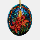 Keramisch kerstornament met poinsettia keramisch ornament (Rechts)