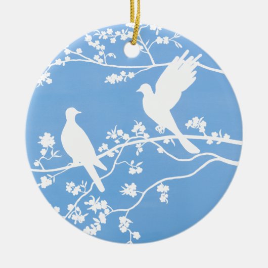 Keramisch Ornament - "China Doves" (Voorkant)