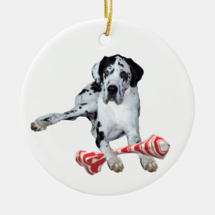 Keramisch Ornament Harlequin Great Dane