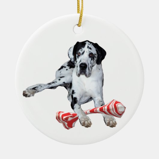 Keramisch Ornament Harlequin Great Dane (Voorkant)