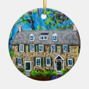 Keramisch ornament met historische post-kantoor