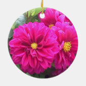 Keramisch ornament met roze dahlias (Achterkant)
