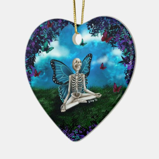 Keramisch Ornament - Skeleton Fairy (Links)