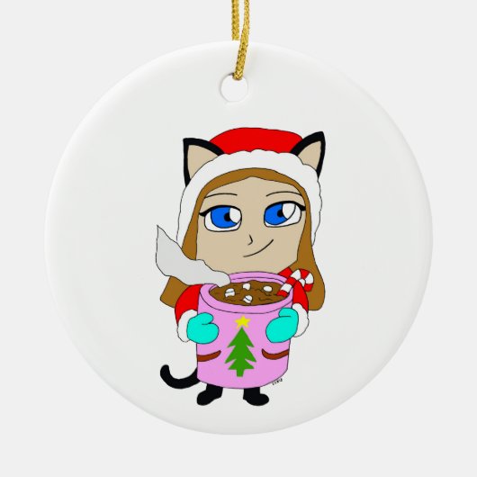 keramisch ornament voor chibi-catgirl (Voorkant)