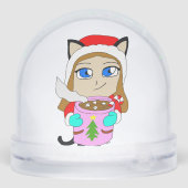 keramisch ornament voor chibi-catgirl sneeuwbol (Achterkant)