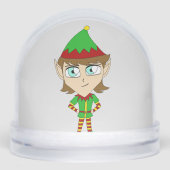 keramisch ornament voor chibi-elf sneeuwbol (Voorkant)