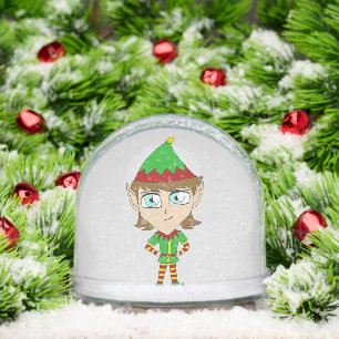 keramisch ornament voor chibi-elf sneeuwbol