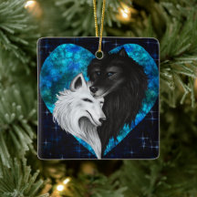 Keramisch Ornament - Wolf Heart