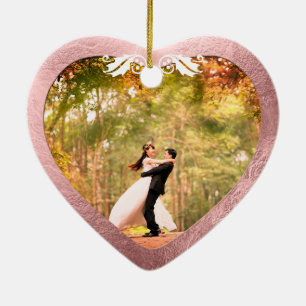 Keramisch Roos voor hartslag Gold + Gold Keramisch Ornament