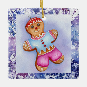 Keramisch sieraad "Gingerbrood Boy" Ornament