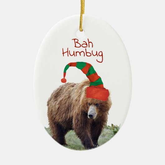Keramisch siermiddel met grizzly-beren keramisch ornament (Voorkant)