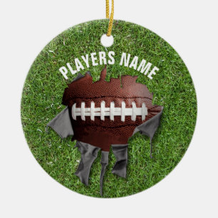 Keramisch versierend Football van torn Ornament