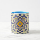 Keramische Azulejo Style Blue Oranje Mok (Midden)