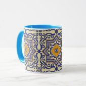 Keramische Azulejo Style Blue Oranje Mok (Voorkant links)