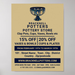 Keramische Beker, Pottenbakkerij Winkel, Pottenbak Poster
