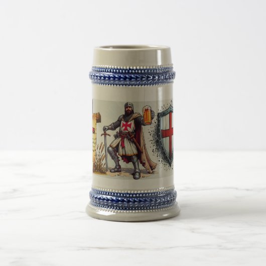 Keramische bier mok met Crusader Knight design (Center)