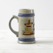 Keramische bier mok met Crusader Knight design (Links)