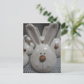 Keramische bunny Head Briefkaart (Staand voorkant)