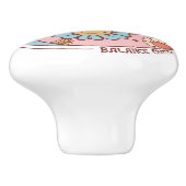 Keramische deurknop - Bloemen Knop (Zijkant)