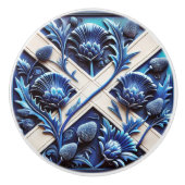 Keramische draaiknop met Scottish Thistles Design Keramische Knop (Voorkant)